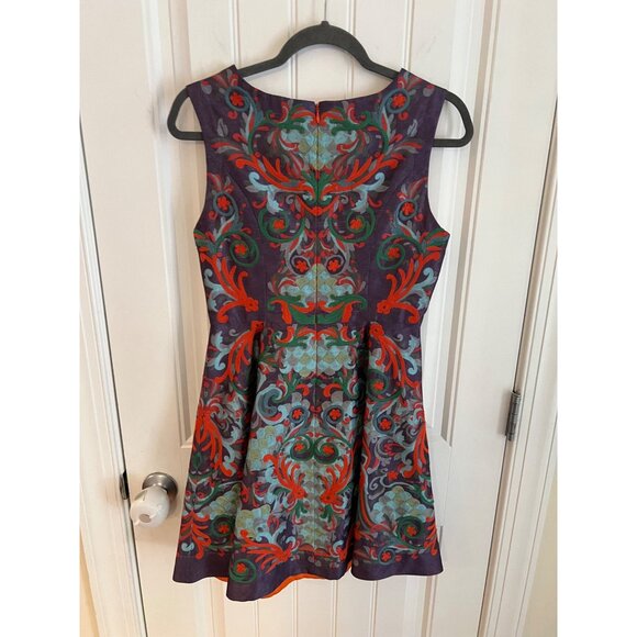 Anthropologie Pankaj &‎ Nidhi Octave Dress Embroidered Purple Boho Cocktail Sz 4 - Picture 6 of 6
